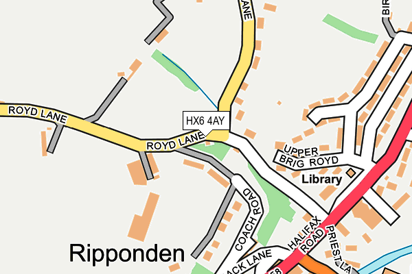 HX6 4AY map - OS OpenMap – Local (Ordnance Survey)