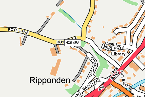 HX6 4BA map - OS OpenMap – Local (Ordnance Survey)