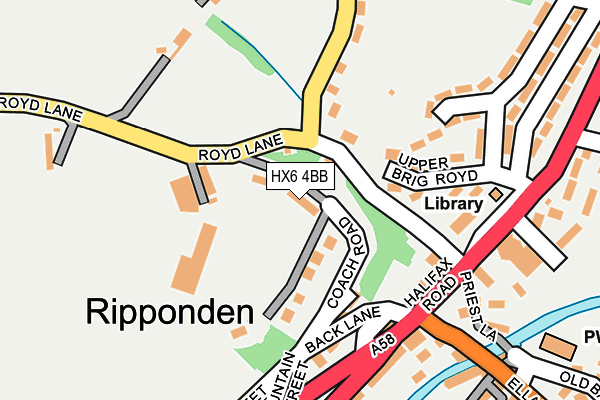 HX6 4BB map - OS OpenMap – Local (Ordnance Survey)