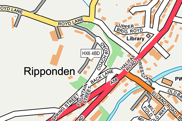 HX6 4BD map - OS OpenMap – Local (Ordnance Survey)