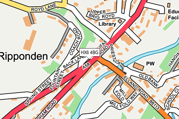 HX6 4BG map - OS OpenMap – Local (Ordnance Survey)