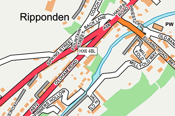 HX6 4BL map - OS OpenMap – Local (Ordnance Survey)