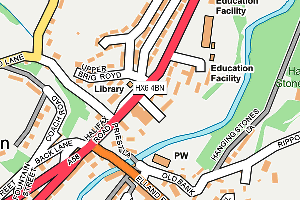 HX6 4BN map - OS OpenMap – Local (Ordnance Survey)