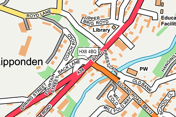 HX6 4BQ map - OS OpenMap – Local (Ordnance Survey)