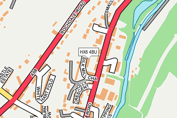 HX6 4BU map - OS OpenMap – Local (Ordnance Survey)