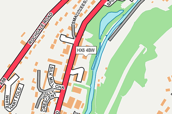 HX6 4BW map - OS OpenMap – Local (Ordnance Survey)