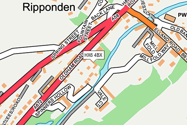 HX6 4BX map - OS OpenMap – Local (Ordnance Survey)