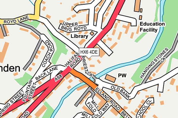 HX6 4DE map - OS OpenMap – Local (Ordnance Survey)