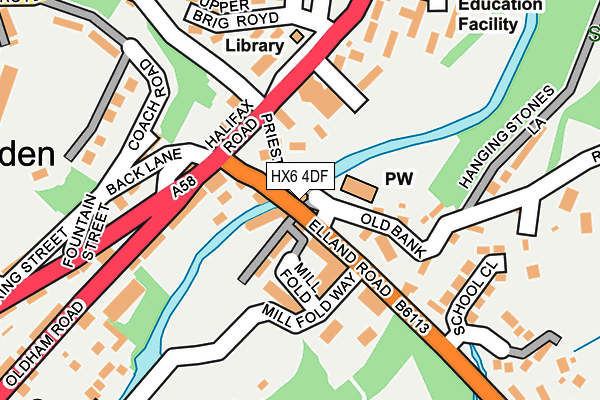 HX6 4DF map - OS OpenMap – Local (Ordnance Survey)
