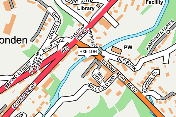 HX6 4DH map - OS OpenMap – Local (Ordnance Survey)