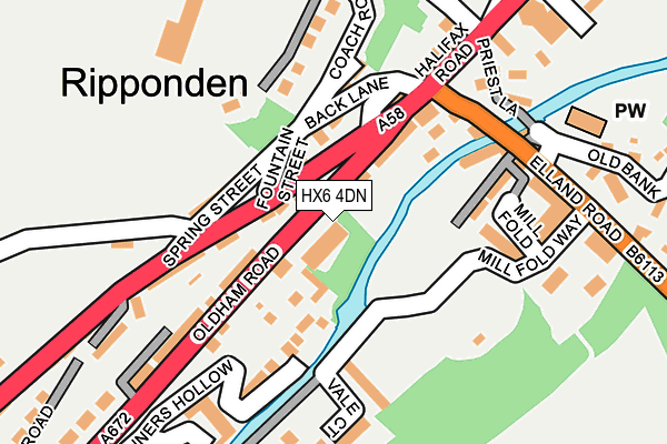 HX6 4DN map - OS OpenMap – Local (Ordnance Survey)