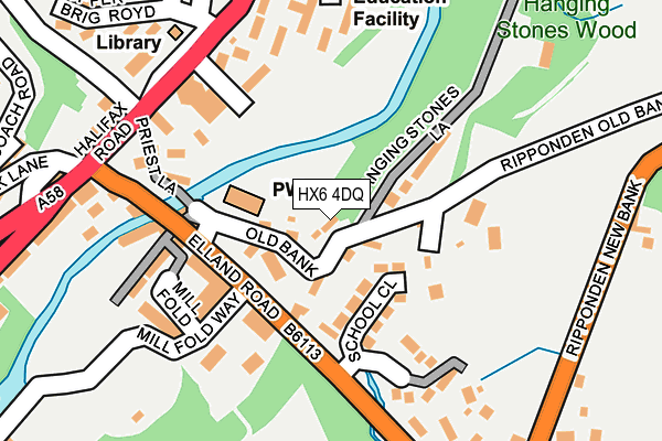 HX6 4DQ map - OS OpenMap – Local (Ordnance Survey)