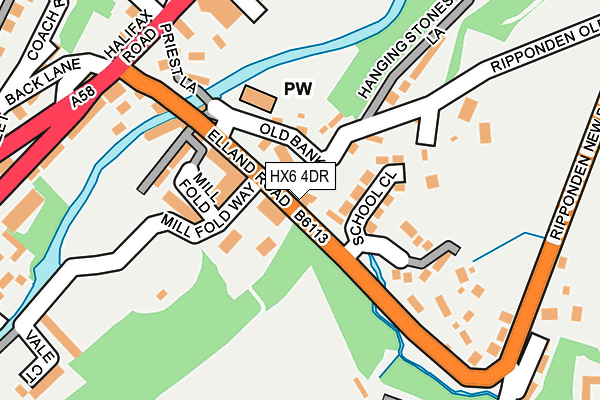 HX6 4DR map - OS OpenMap – Local (Ordnance Survey)