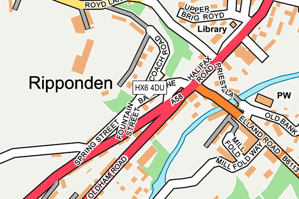 HX6 4DU map - OS OpenMap – Local (Ordnance Survey)