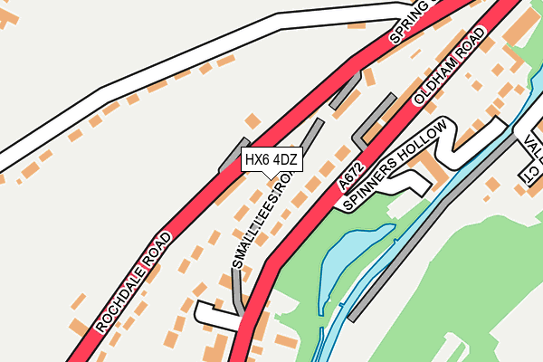 HX6 4DZ map - OS OpenMap – Local (Ordnance Survey)