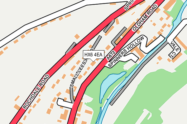 HX6 4EA map - OS OpenMap – Local (Ordnance Survey)