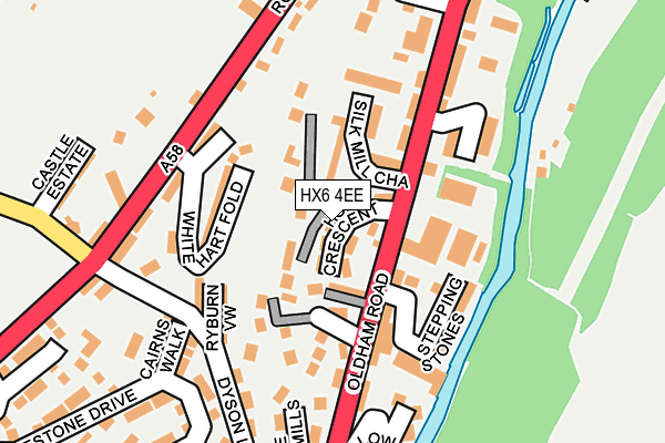 HX6 4EE map - OS OpenMap – Local (Ordnance Survey)