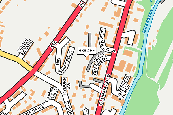 HX6 4EF map - OS OpenMap – Local (Ordnance Survey)