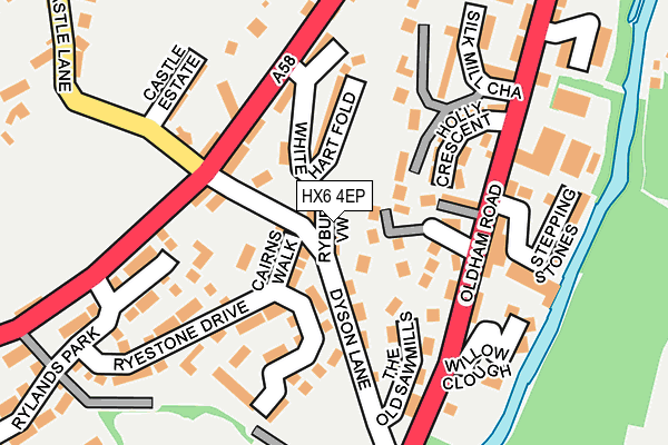 HX6 4EP map - OS OpenMap – Local (Ordnance Survey)