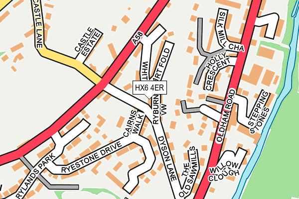 HX6 4ER map - OS OpenMap – Local (Ordnance Survey)