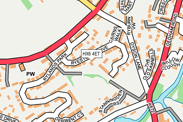 HX6 4ET map - OS OpenMap – Local (Ordnance Survey)