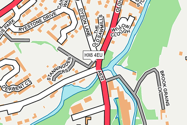 HX6 4EU map - OS OpenMap – Local (Ordnance Survey)