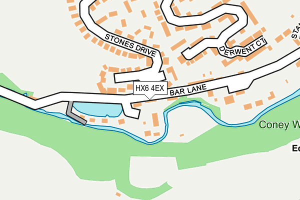 HX6 4EX map - OS OpenMap – Local (Ordnance Survey)