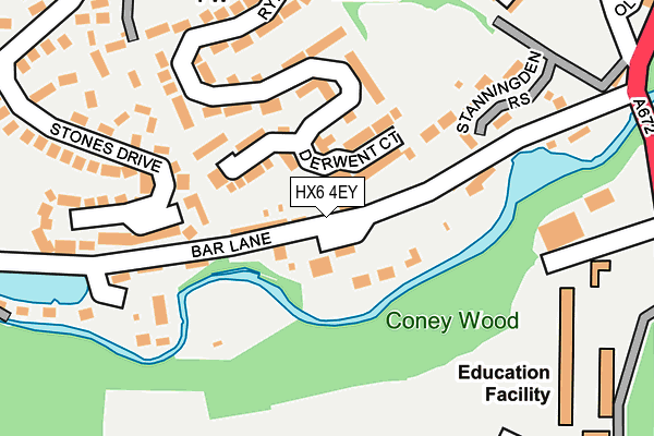 HX6 4EY map - OS OpenMap – Local (Ordnance Survey)