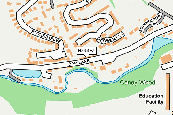 HX6 4EZ map - OS OpenMap – Local (Ordnance Survey)