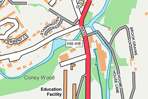 HX6 4HE map - OS OpenMap – Local (Ordnance Survey)