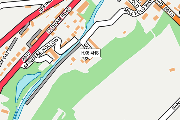 HX6 4HS map - OS OpenMap – Local (Ordnance Survey)