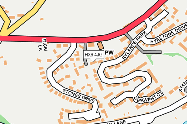 HX6 4JG map - OS OpenMap – Local (Ordnance Survey)