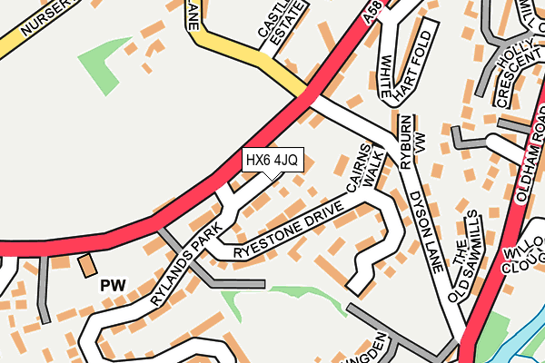 HX6 4JQ map - OS OpenMap – Local (Ordnance Survey)