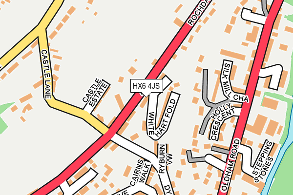 HX6 4JS map - OS OpenMap – Local (Ordnance Survey)