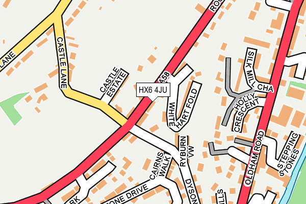 HX6 4JU map - OS OpenMap – Local (Ordnance Survey)