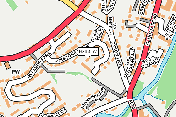 HX6 4JW map - OS OpenMap – Local (Ordnance Survey)