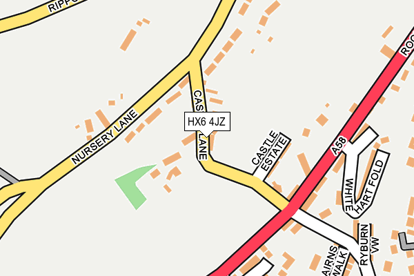 HX6 4JZ map - OS OpenMap – Local (Ordnance Survey)