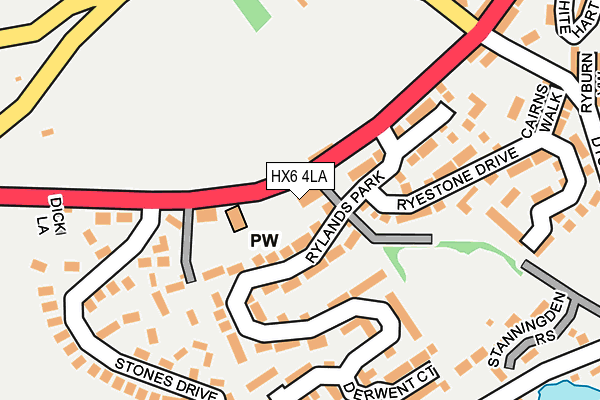 HX6 4LA map - OS OpenMap – Local (Ordnance Survey)