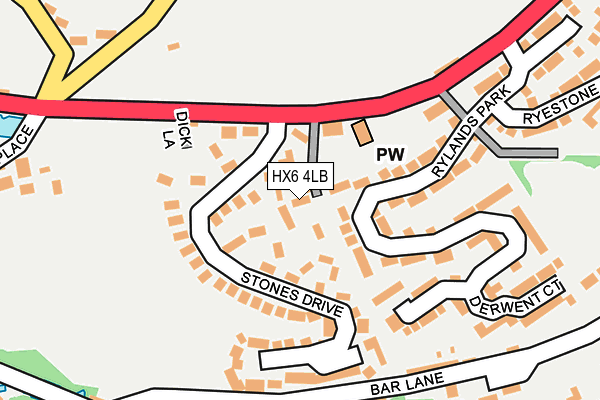 HX6 4LB map - OS OpenMap – Local (Ordnance Survey)