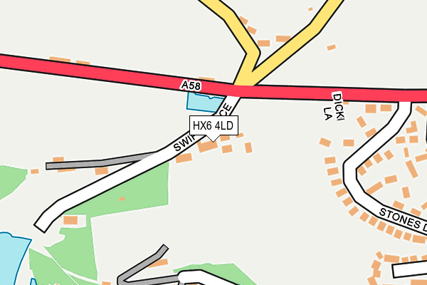 HX6 4LD map - OS OpenMap – Local (Ordnance Survey)