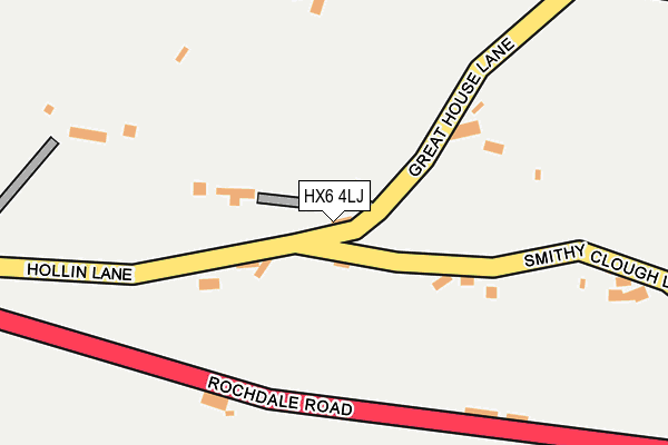 HX6 4LJ map - OS OpenMap – Local (Ordnance Survey)
