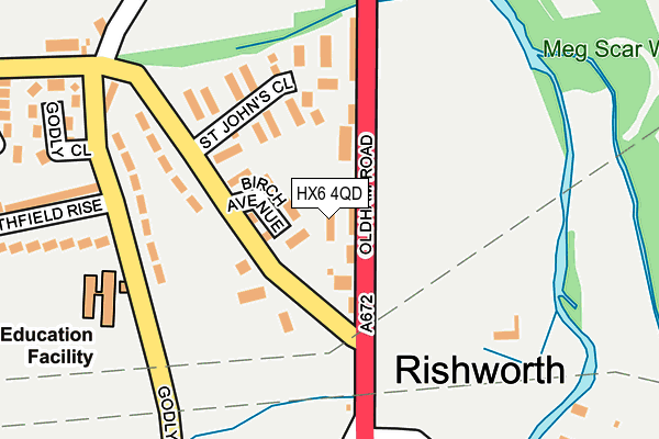 HX6 4QD map - OS OpenMap – Local (Ordnance Survey)