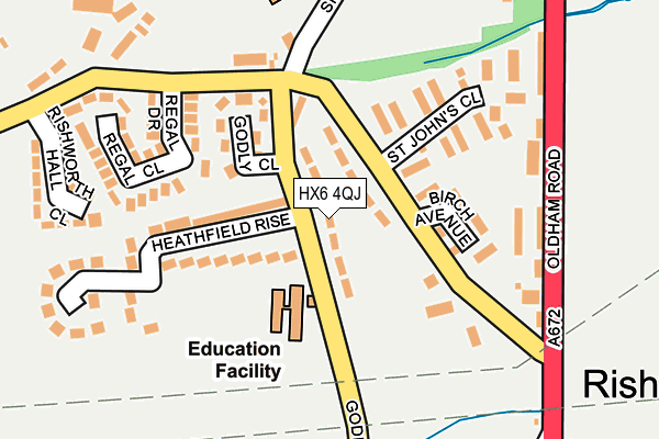 HX6 4QJ map - OS OpenMap – Local (Ordnance Survey)