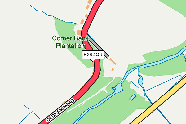 HX6 4QU map - OS OpenMap – Local (Ordnance Survey)