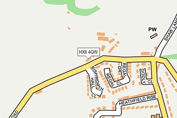 HX6 4QW map - OS OpenMap – Local (Ordnance Survey)