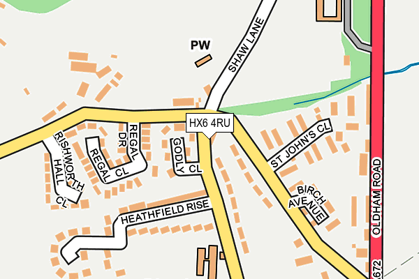 HX6 4RU map - OS OpenMap – Local (Ordnance Survey)