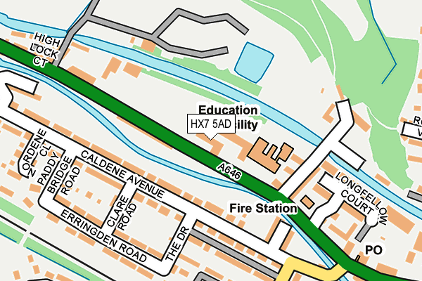 HX7 5AD map - OS OpenMap – Local (Ordnance Survey)