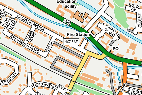 HX7 5AF map - OS OpenMap – Local (Ordnance Survey)
