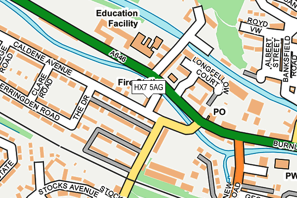 HX7 5AG map - OS OpenMap – Local (Ordnance Survey)