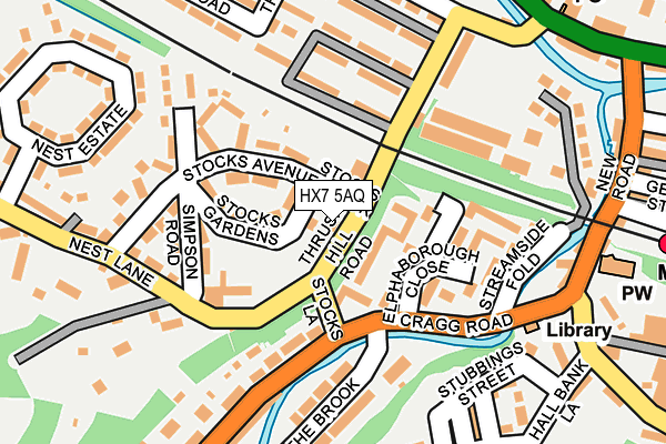 HX7 5AQ map - OS OpenMap – Local (Ordnance Survey)